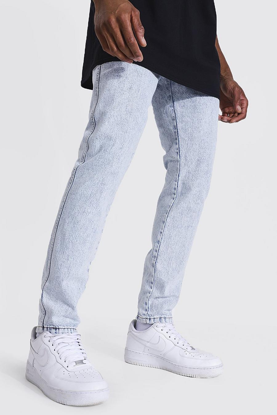 כחול קרח ג'ינס בגזרה משוחררת עם רוכסן אחורי image number 1