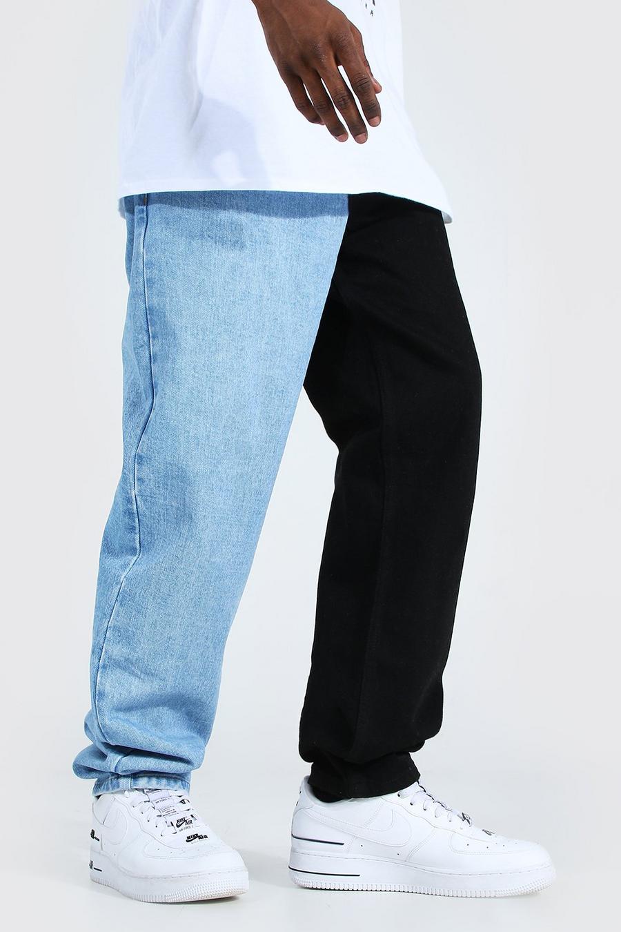Ice blue Tvådelade jeans med ledig passform image number 1