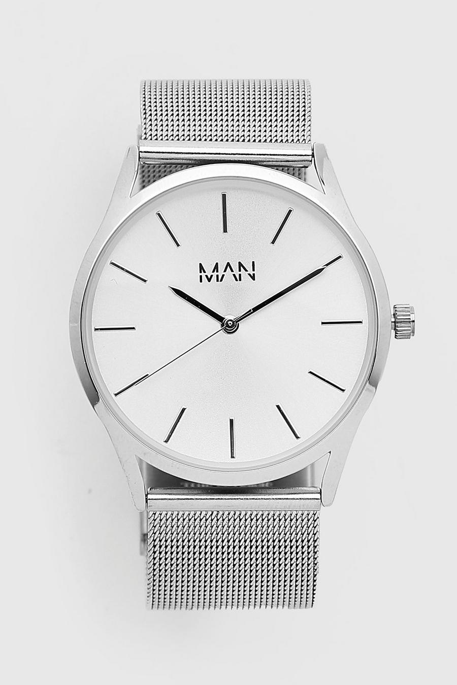 Armbanduhr mit Metallarmband und MAN Dash-Motiv, Silber image number 1