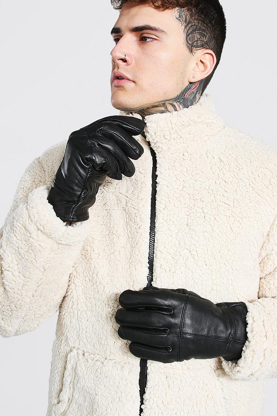 Mens Thinsulate Leather Touch Gloves image number 1