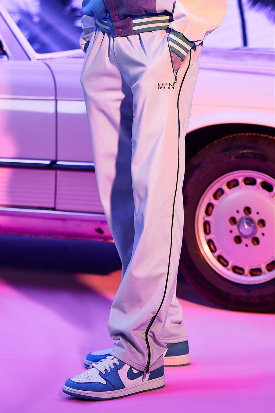 Lilac Man Tricot Track Pants With Zip Hem image number 1