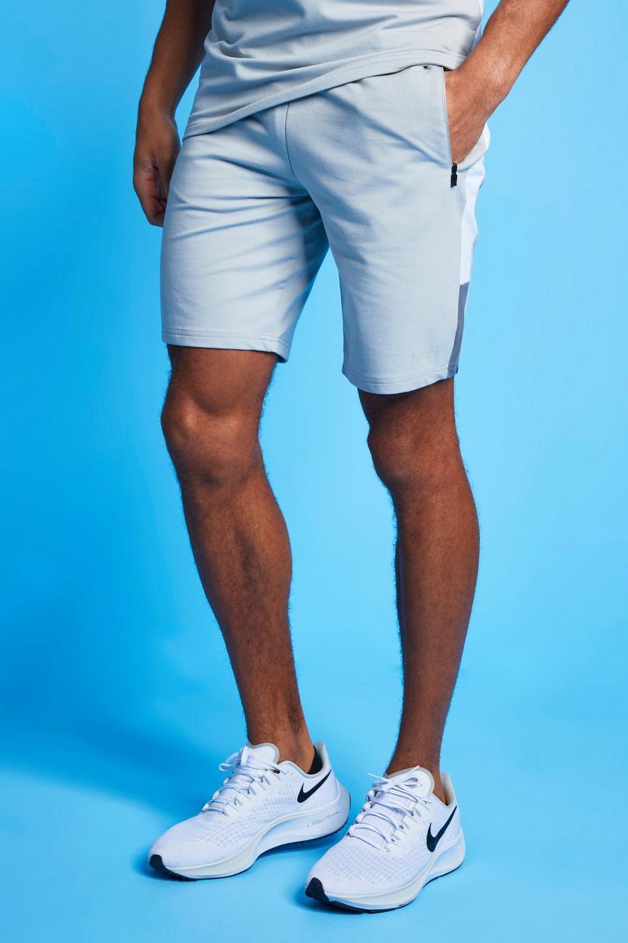MAN Active Shorts mit Colorblock-Streifen, Weiß image number 1