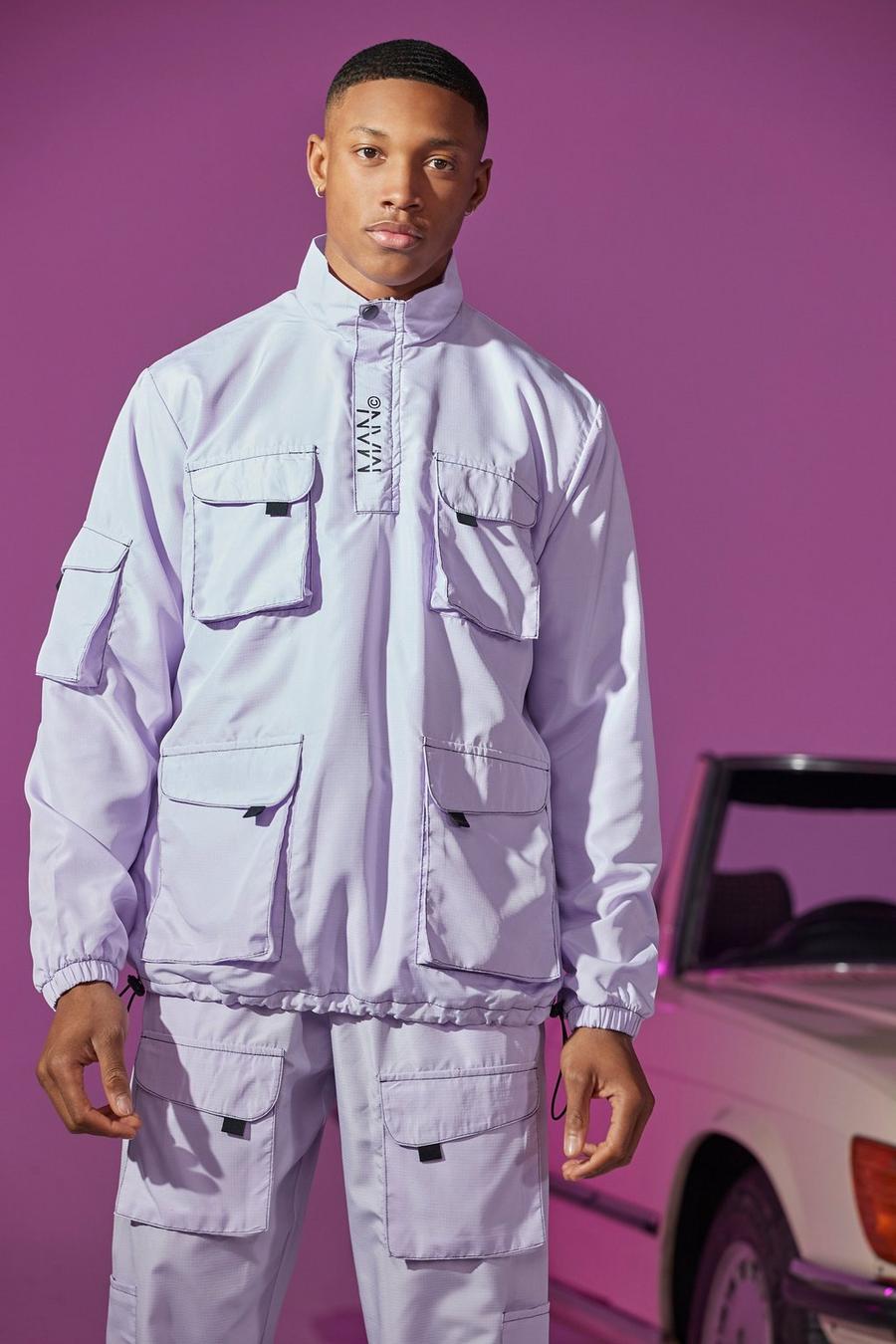 Lilac Utility Anorak Met Stiksels image number 1