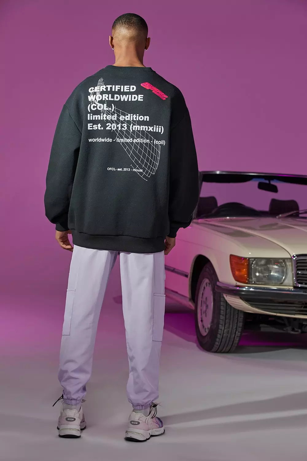 Black Oversized Digital Front And Back Print Sweater alternative image