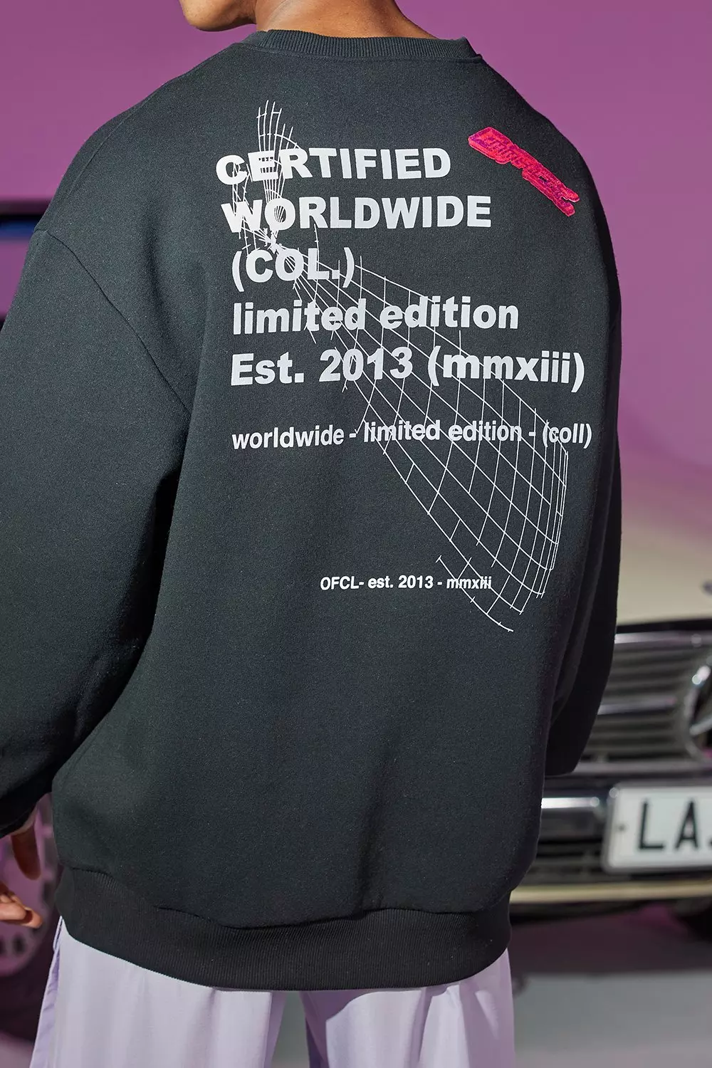 Black Oversized Digital Front And Back Print Sweater alternative image