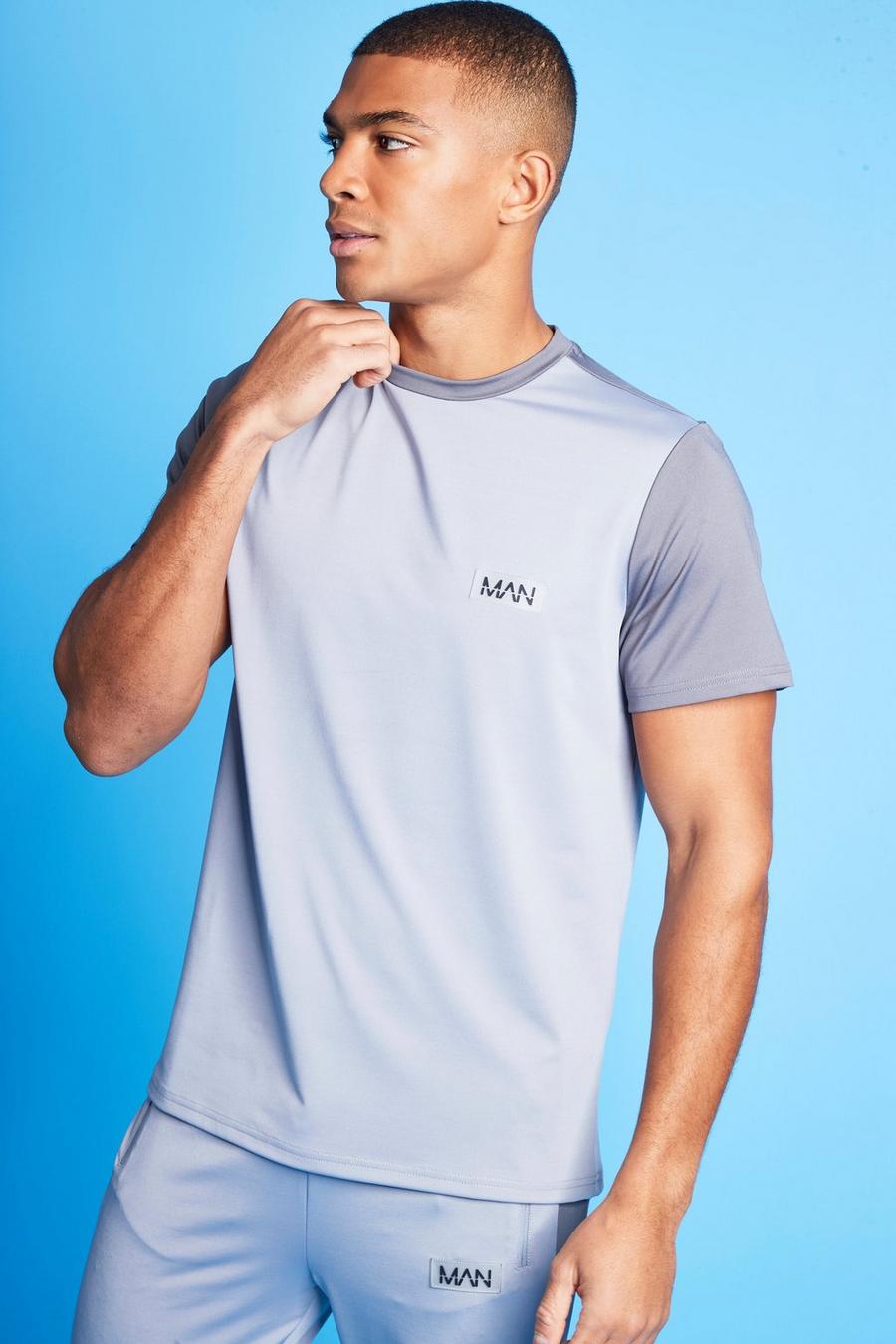 Camiseta Man Active con bloques de color, Gris image number 1