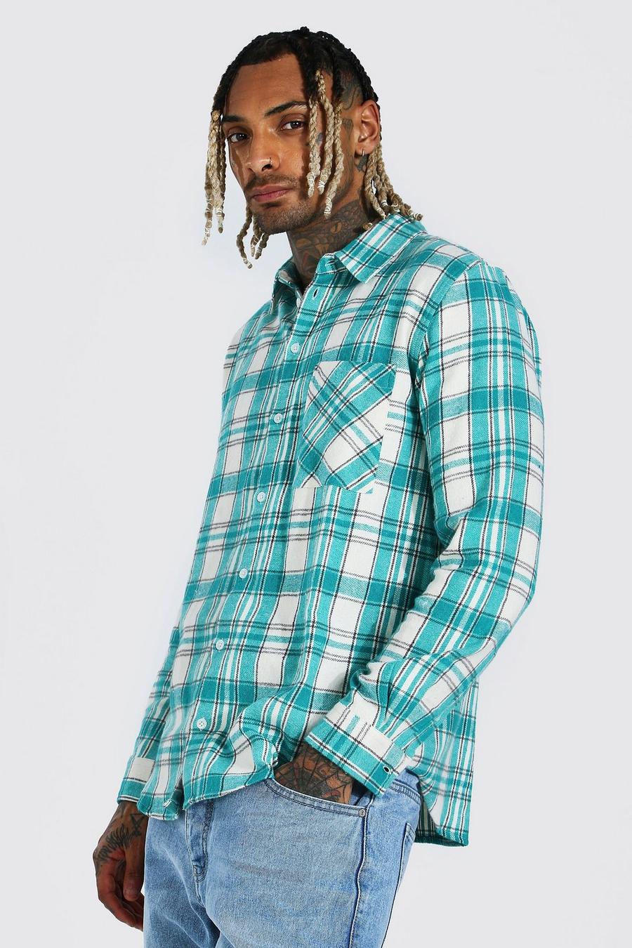 Green Regular Fit Flannel Shirt image number 1