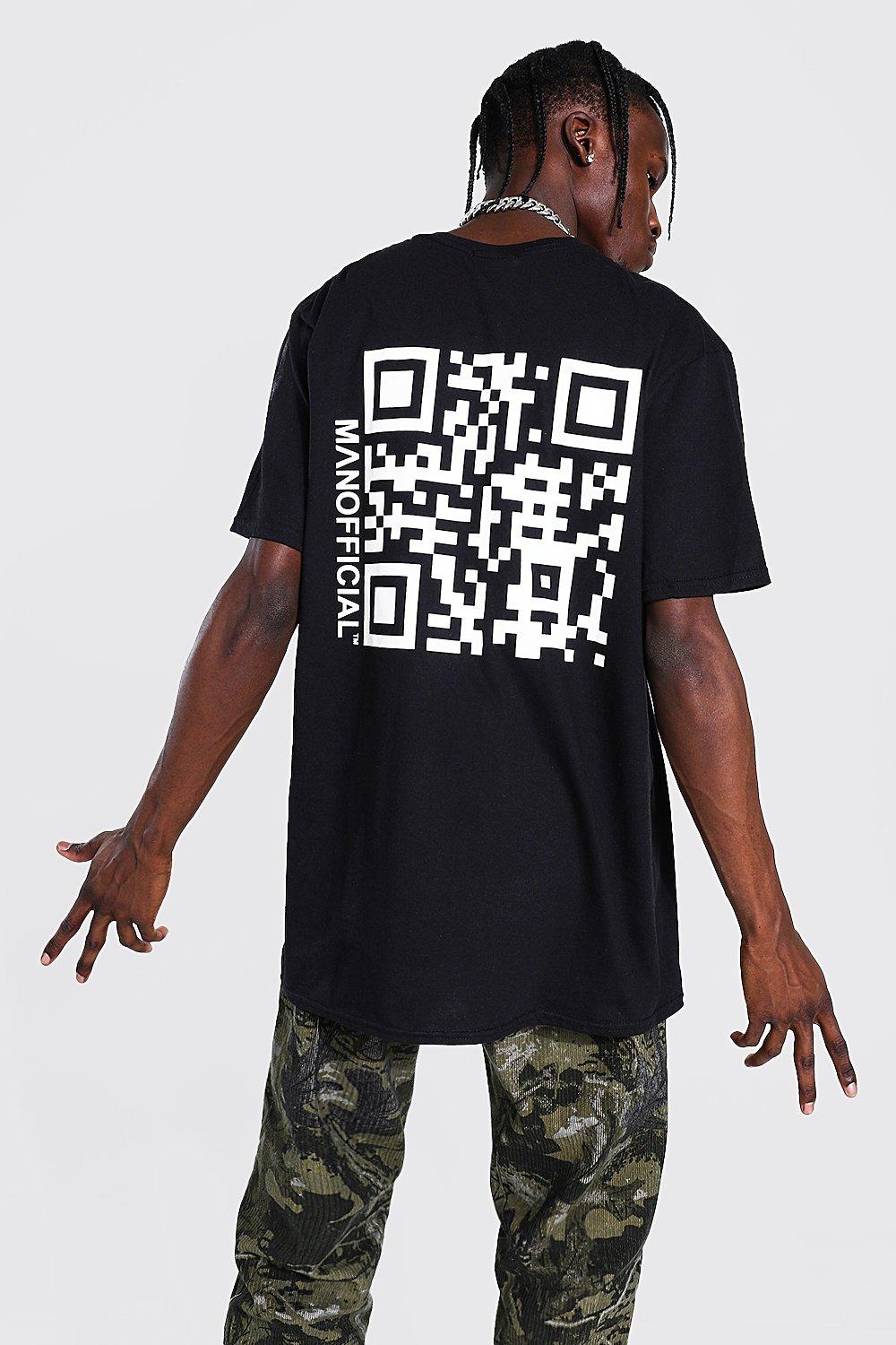 Oversized Qr Code Print T-shirt | boohoo