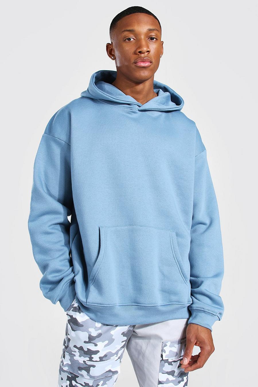 Dusty blue Oversized Over The Head Hoodie image number 1