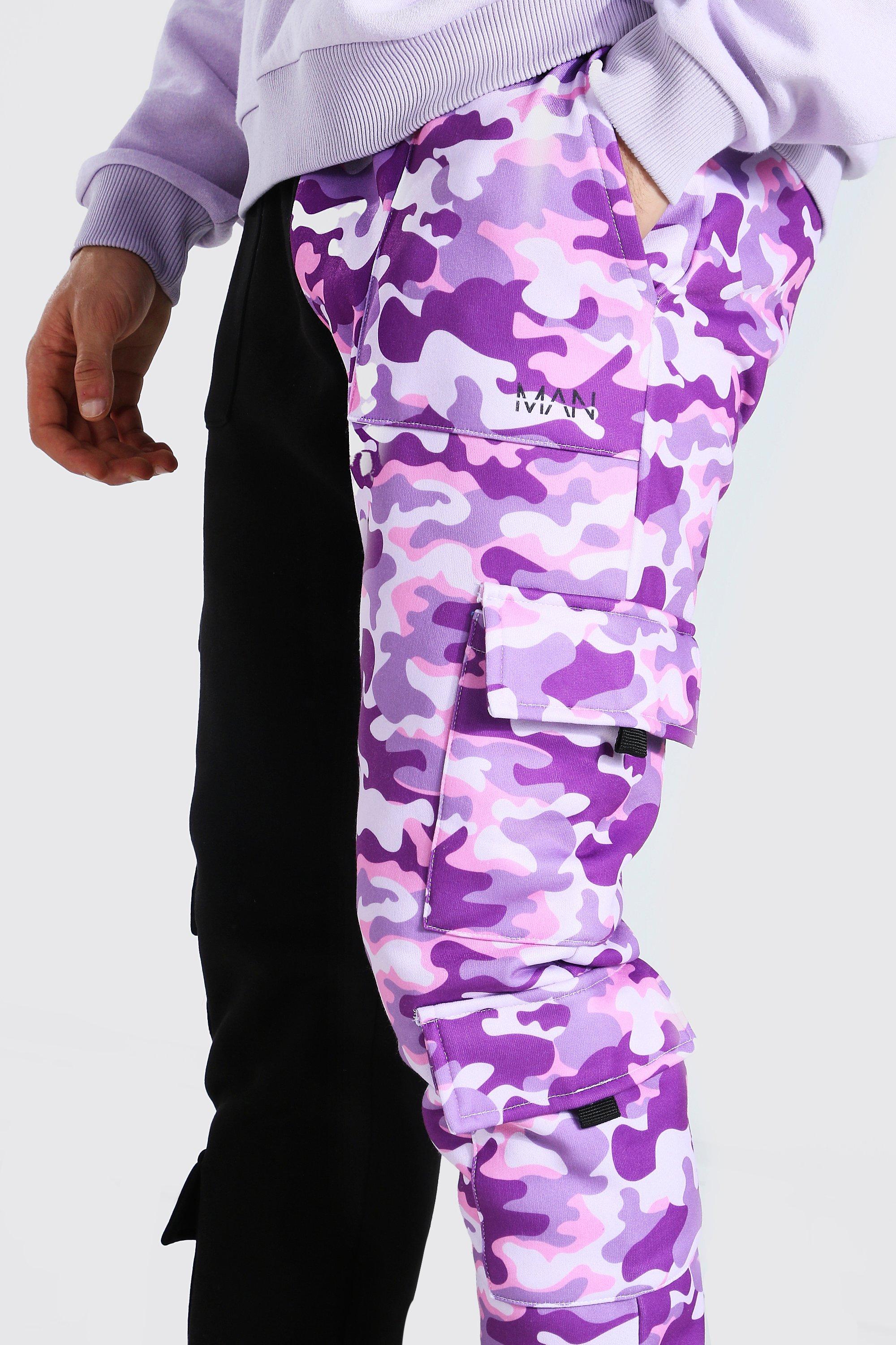 Camo Spliced Slim Utility Cargo Joggers boohoo IL