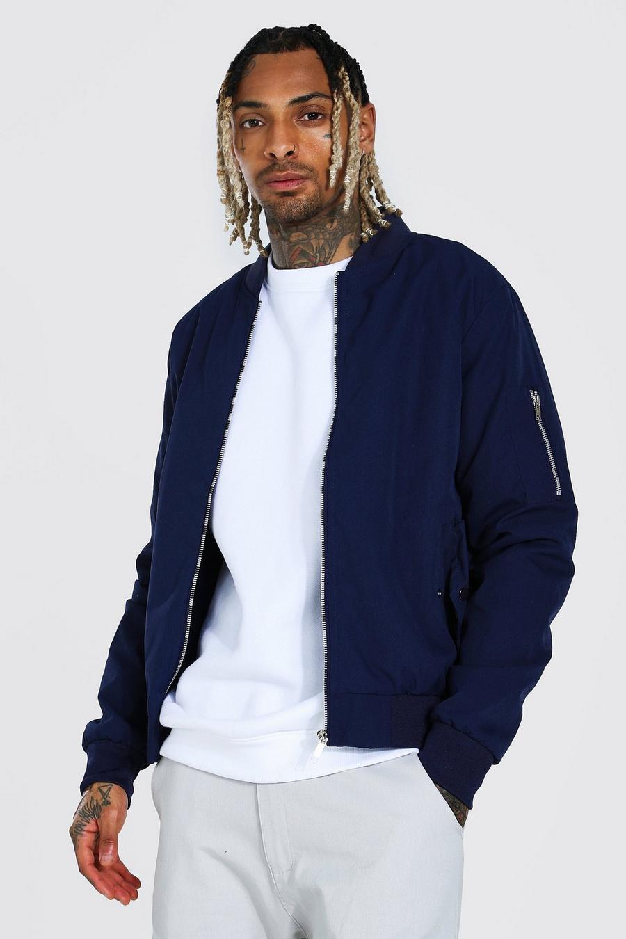 Navy Woven Bomber image number 1