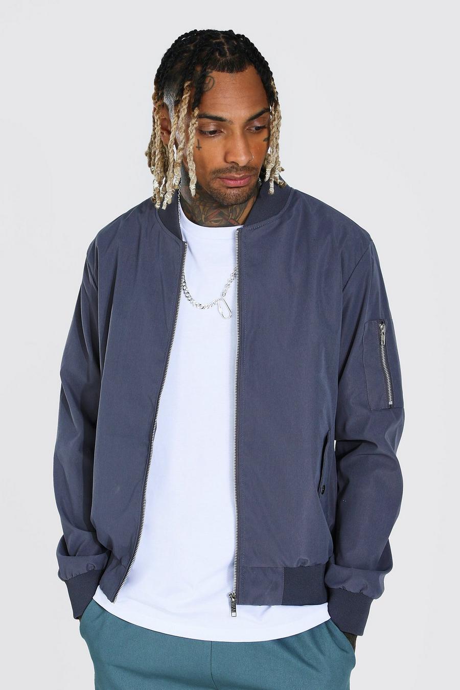 Grey Woven Bomber image number 1