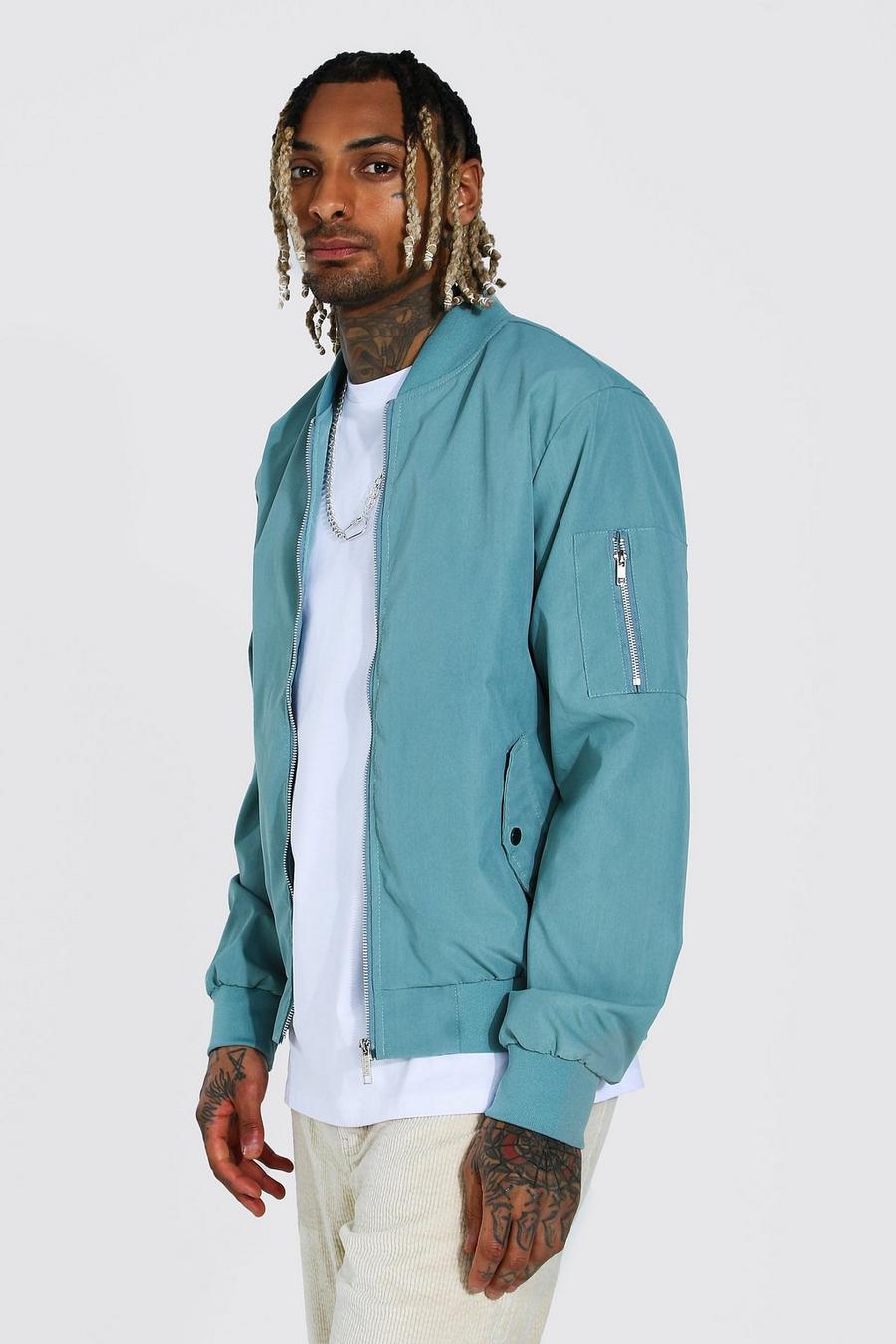 Green Woven Bomber image number 1