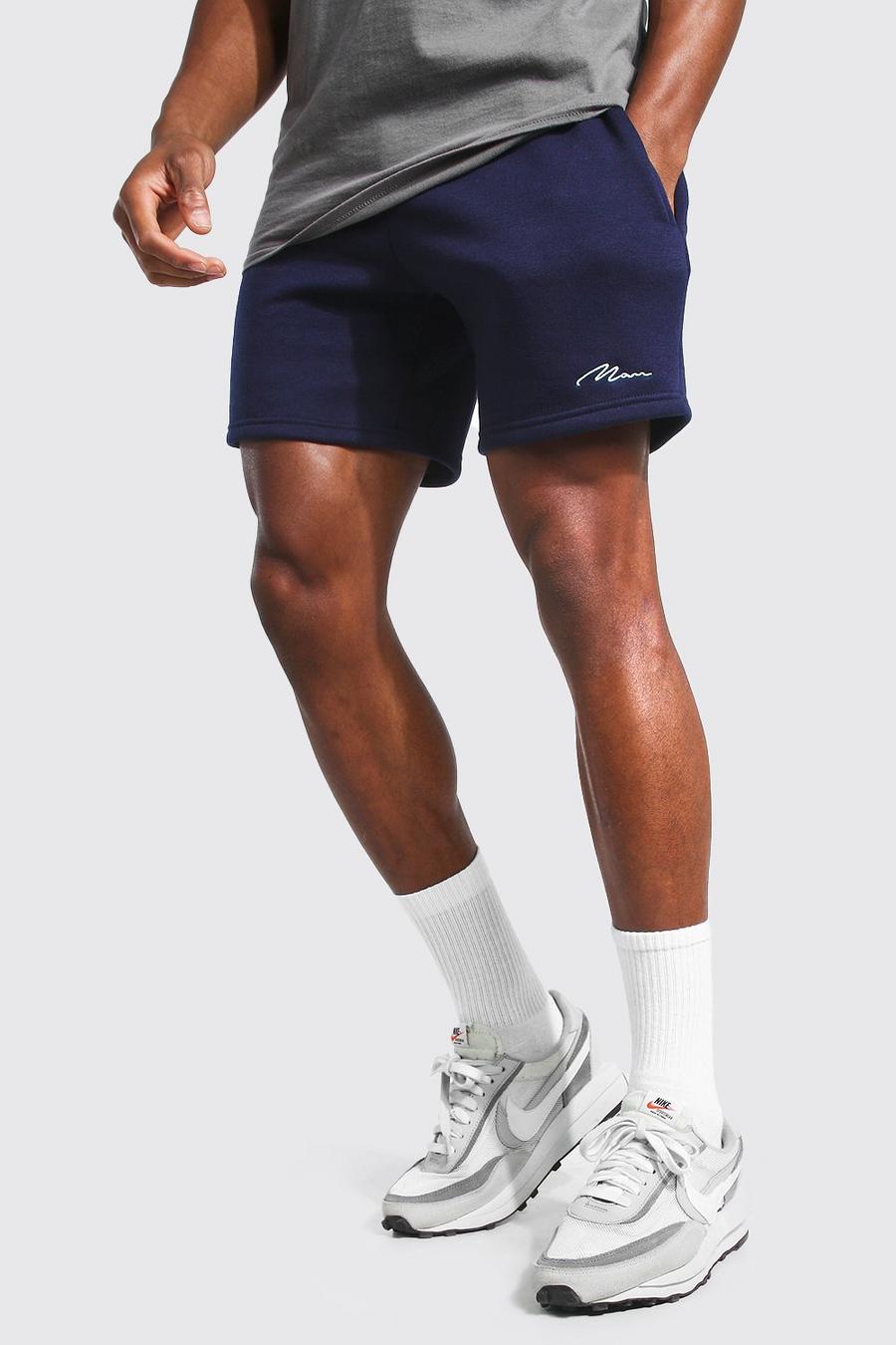Navy Man Signature Short Length Slim Jersey Shorts image number 1