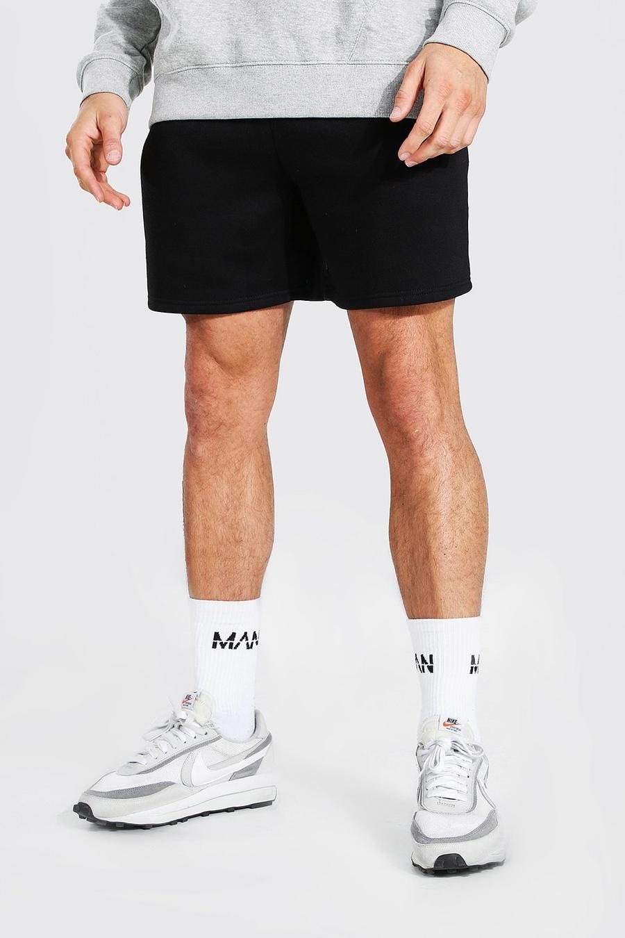 Black svart Basic Short Length Regular Jersey Shorts image number 1