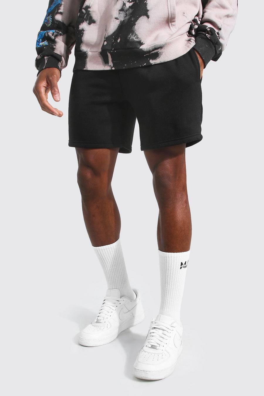 Black noir Korte Basic Slim Fit Jersey Shorts image number 1