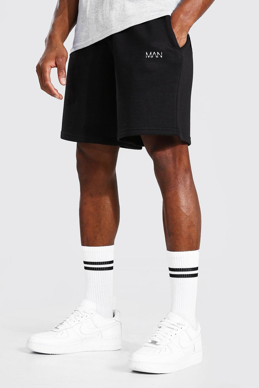 Black Original Man Losse Middellange Jersey Shorts image number 1