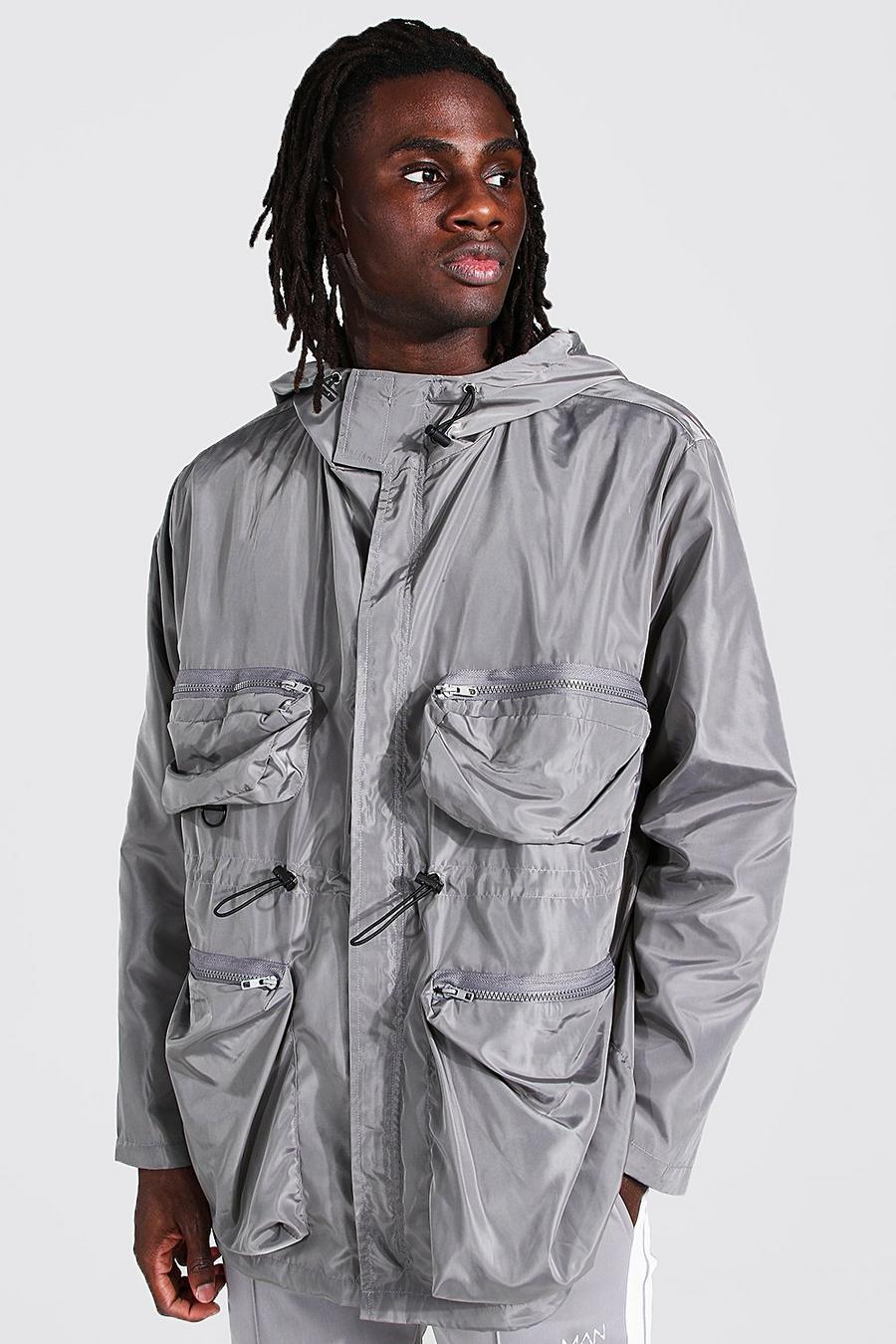 Regenjacke mit mehreren Taschen, Grau image number 1