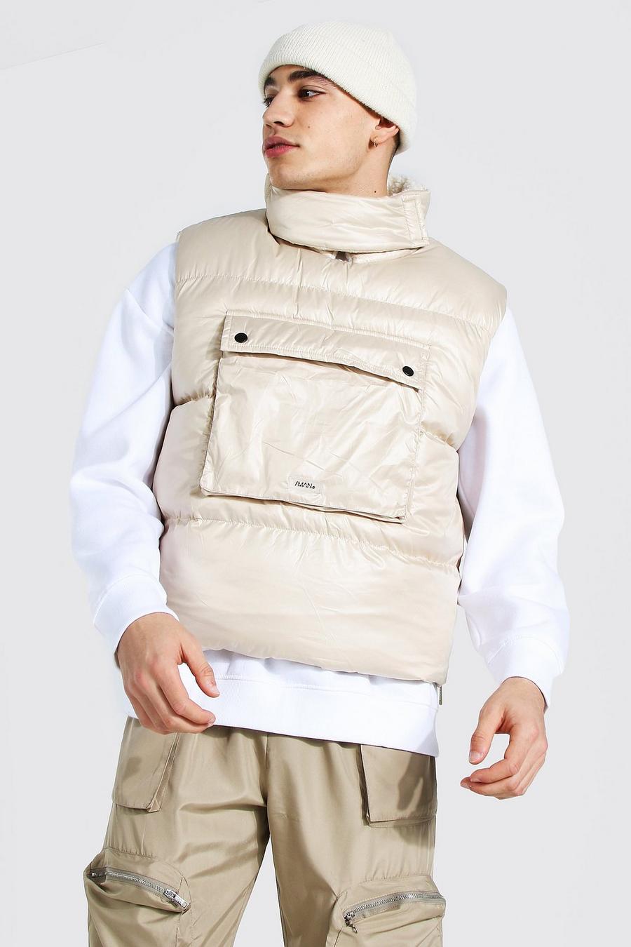 Stone Borg Lined Overhead Boxy Vest image number 1