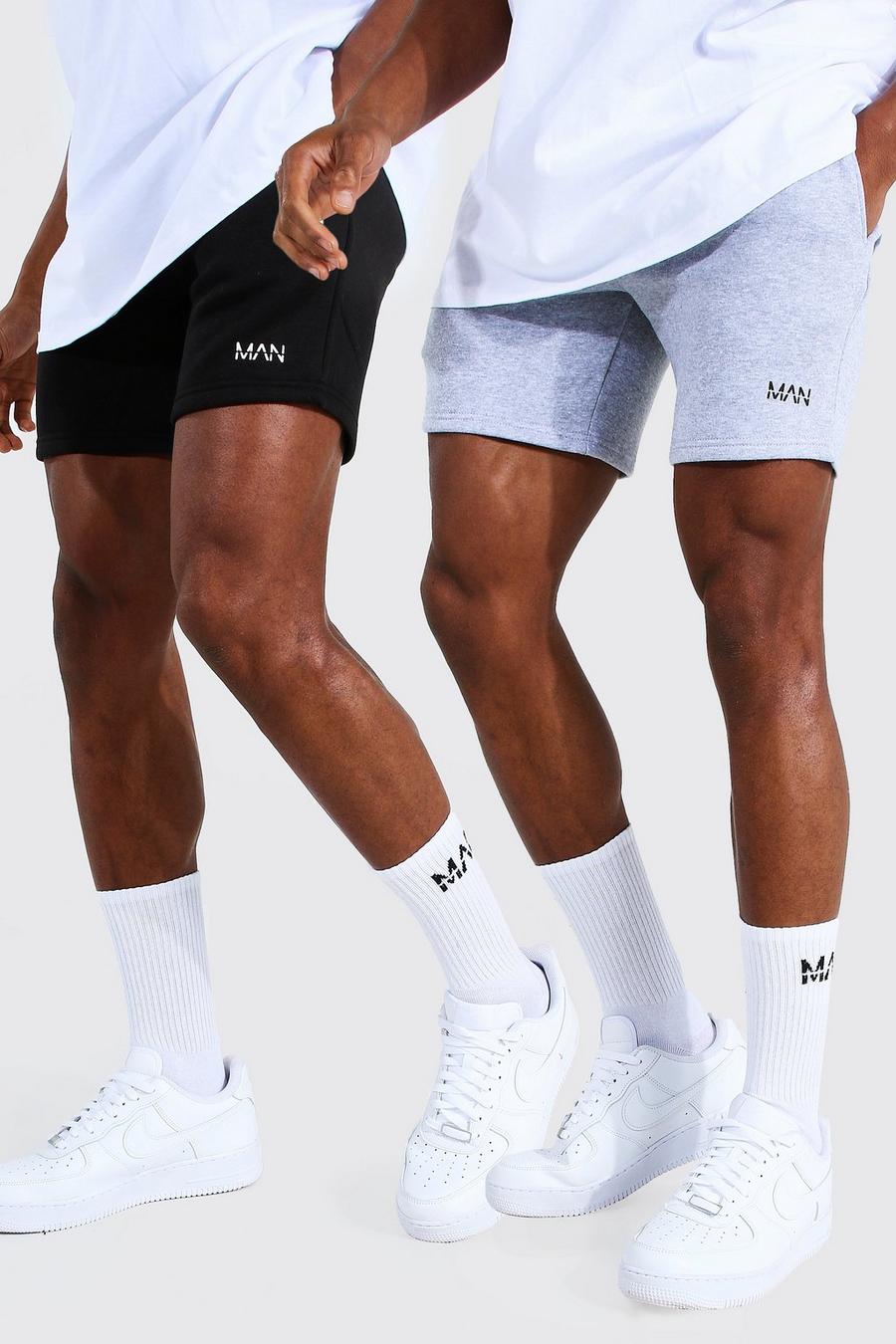 Multi Man Korte Slim Strakke Jersey Shorts (2 Stuks) image number 1
