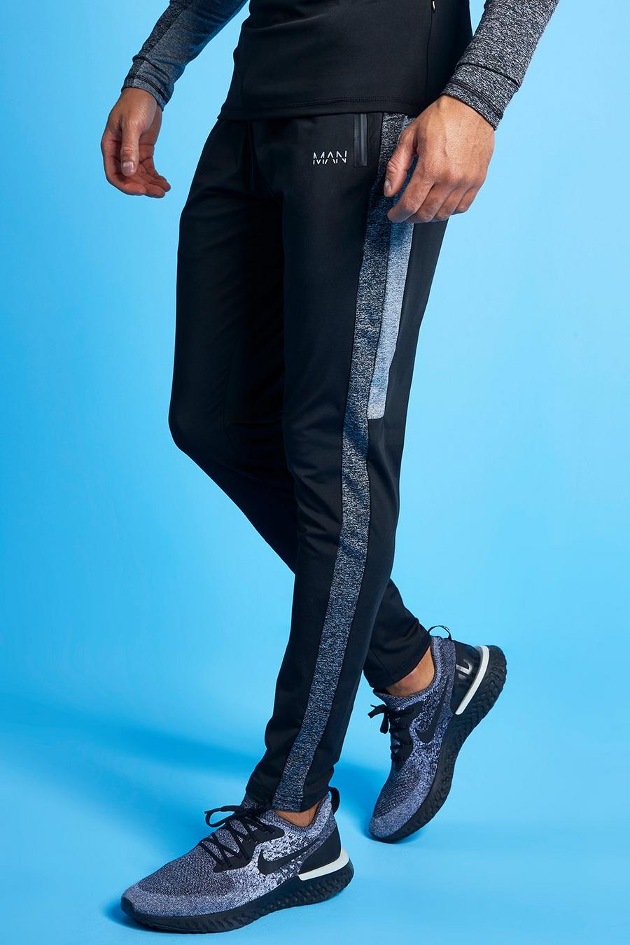 שחור מכנסי טרנינג ספורטיביים בשני צבעים של Man image number 1
