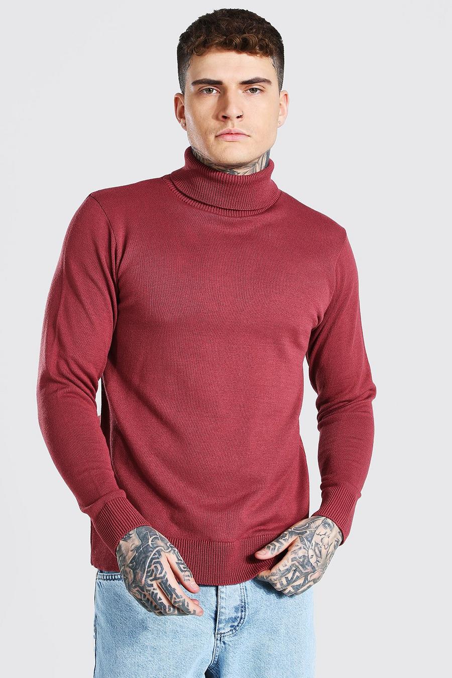סגלגל סוודר בגזרה רגילה עם צווארון נגלל image number 1