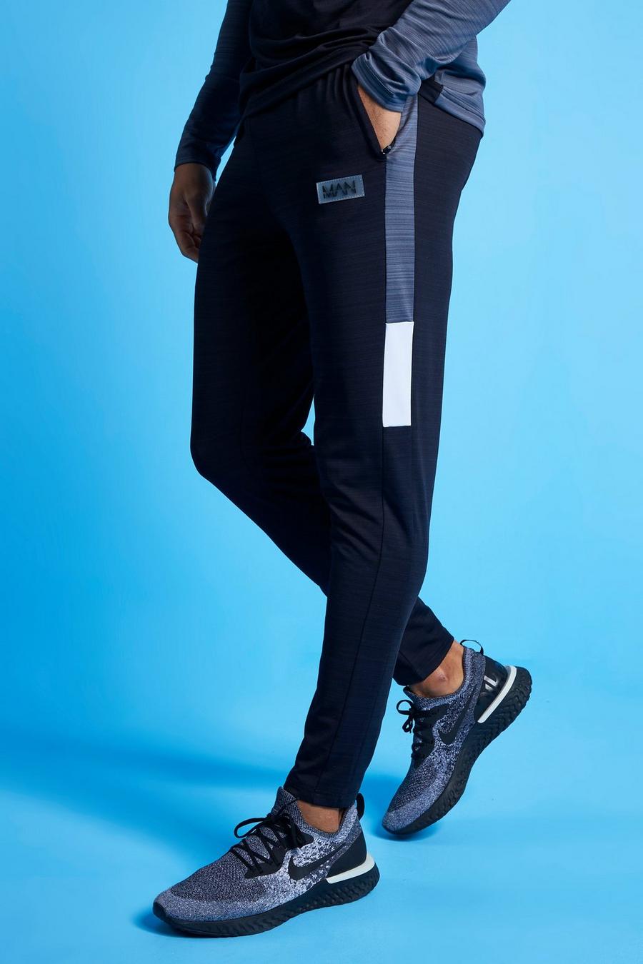 Charcoal Man Active Marl Colour Block Track Pant image number 1
