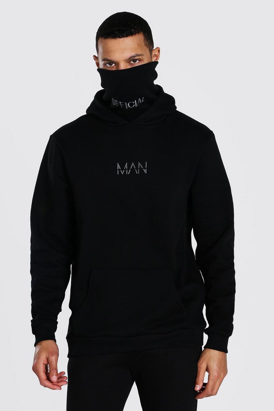 Tall - Sweat à capuche en jersey à col tube - MAN Official, Black image number 1