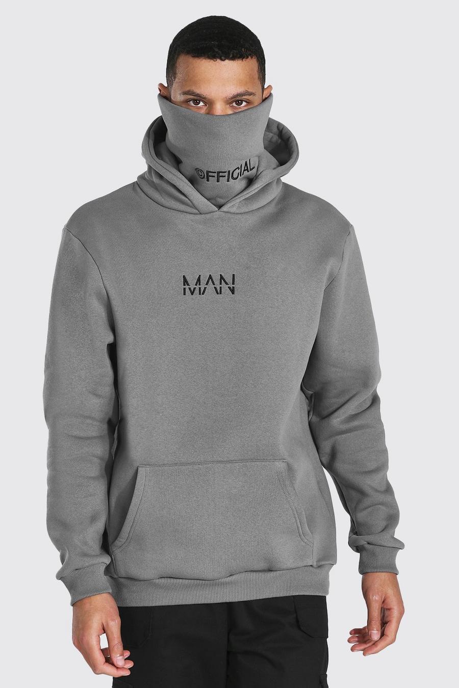 Slate grey Tall Man Official Jersey Hoodie With Snood image number 1
