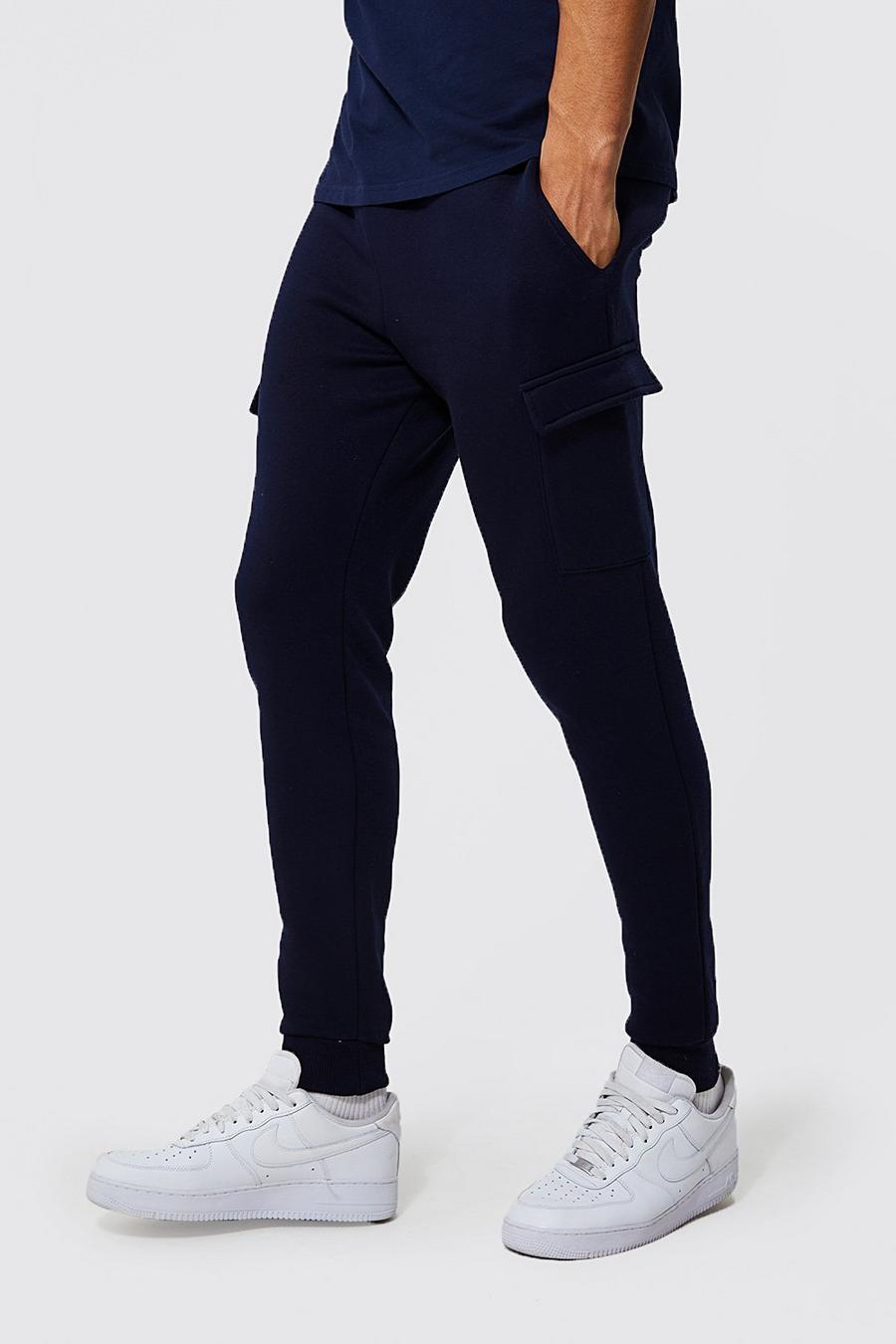 Pantaloni tuta cargo basic skinny Tall, Blu oltremare image number 1