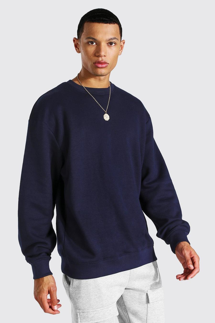 Tall Oversized-Sweatshirt, Marineblau image number 1