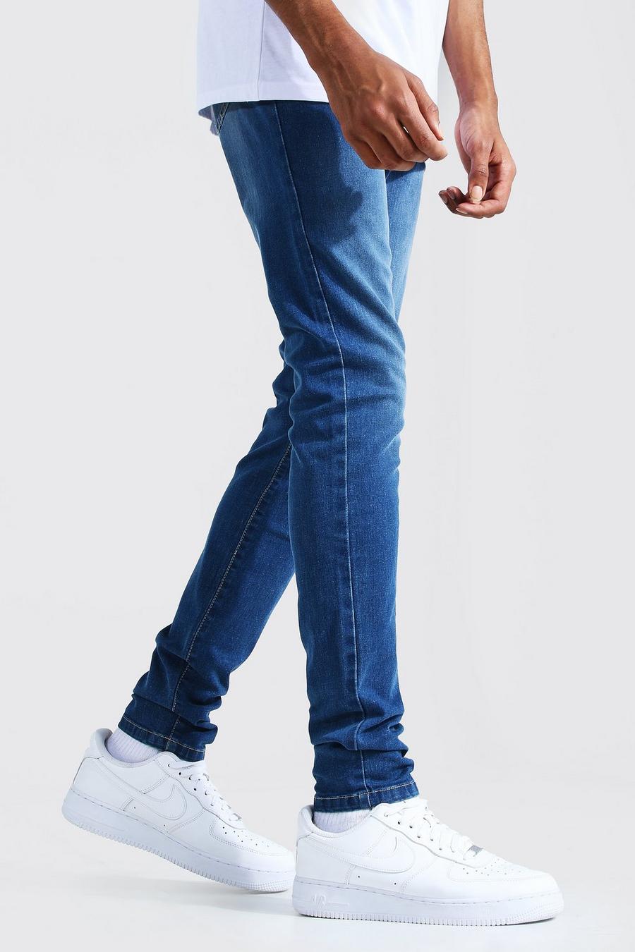 כחול ביניים סקיני ג'ינס לנשים גבוהות image number 1