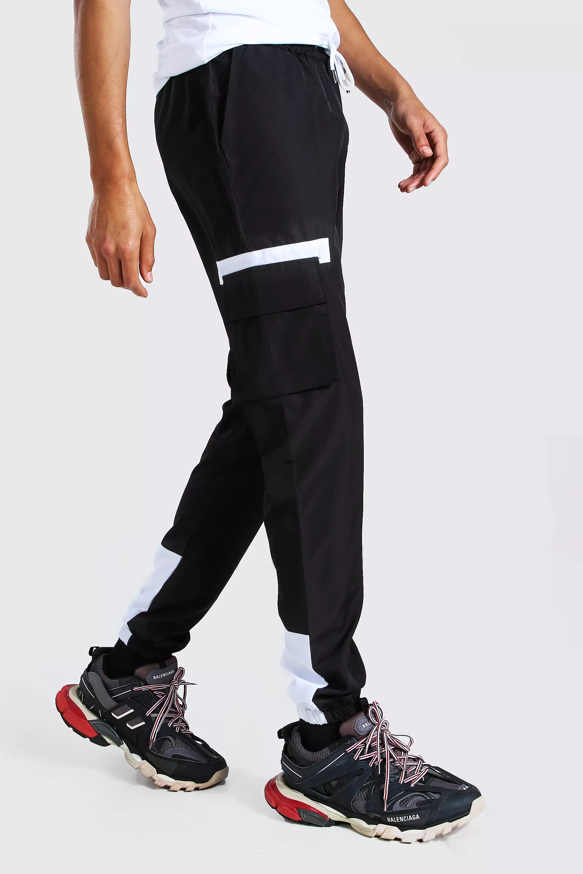 Black and best sale white contrast joggers