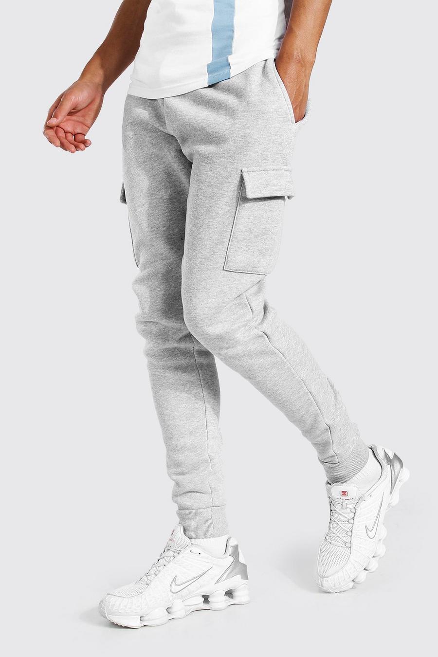 Grey marl gris Tall Basic Skinny Cargo Jogger image number 1