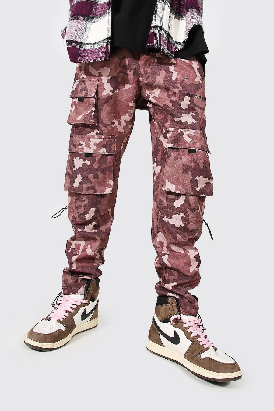 Chocolate Official Man Camo Cargo Pants With Knee Tog image number 1