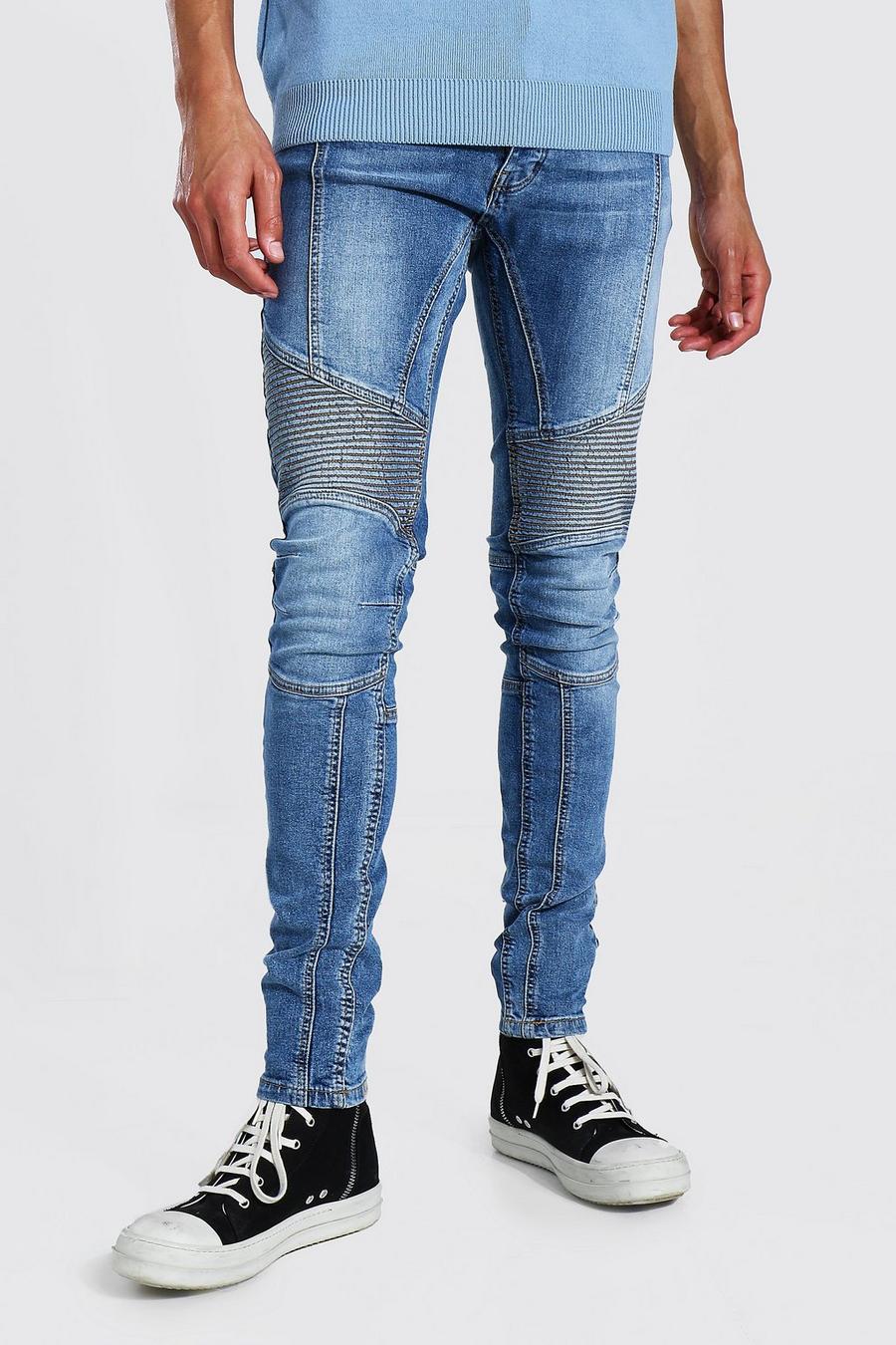 Mid blue Tall Skinny Biker Jeans image number 1