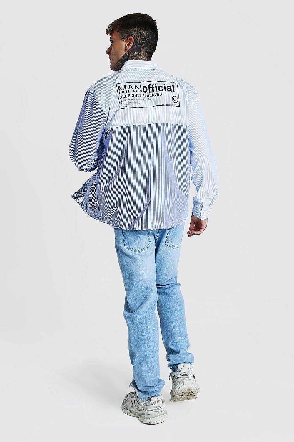 Desigual - Hombre - Camisa azul claro de algodón - Branding - Size M ·
