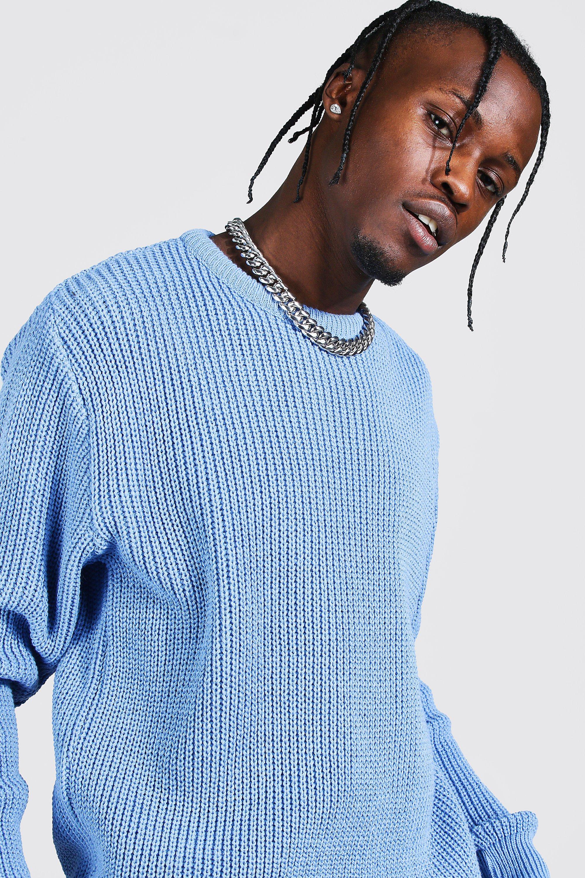 Crew Neck Fisherman Rib Sweater