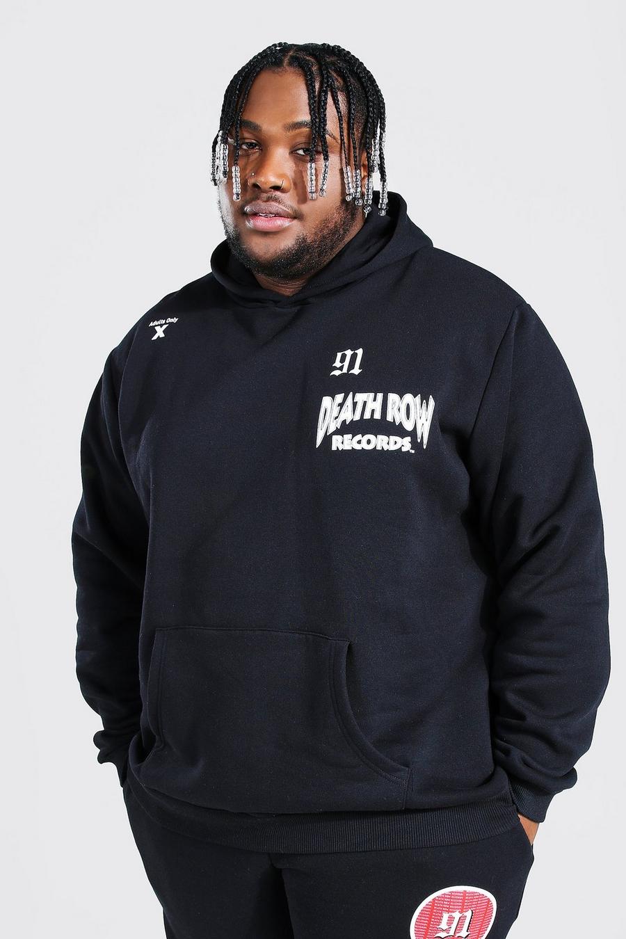 Black Plus size - "Death Row 91" Hoodie med officiellt tryck image number 1