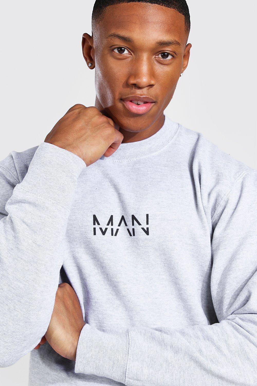 Original Man Fleece Trui Met Crewneck boohoo