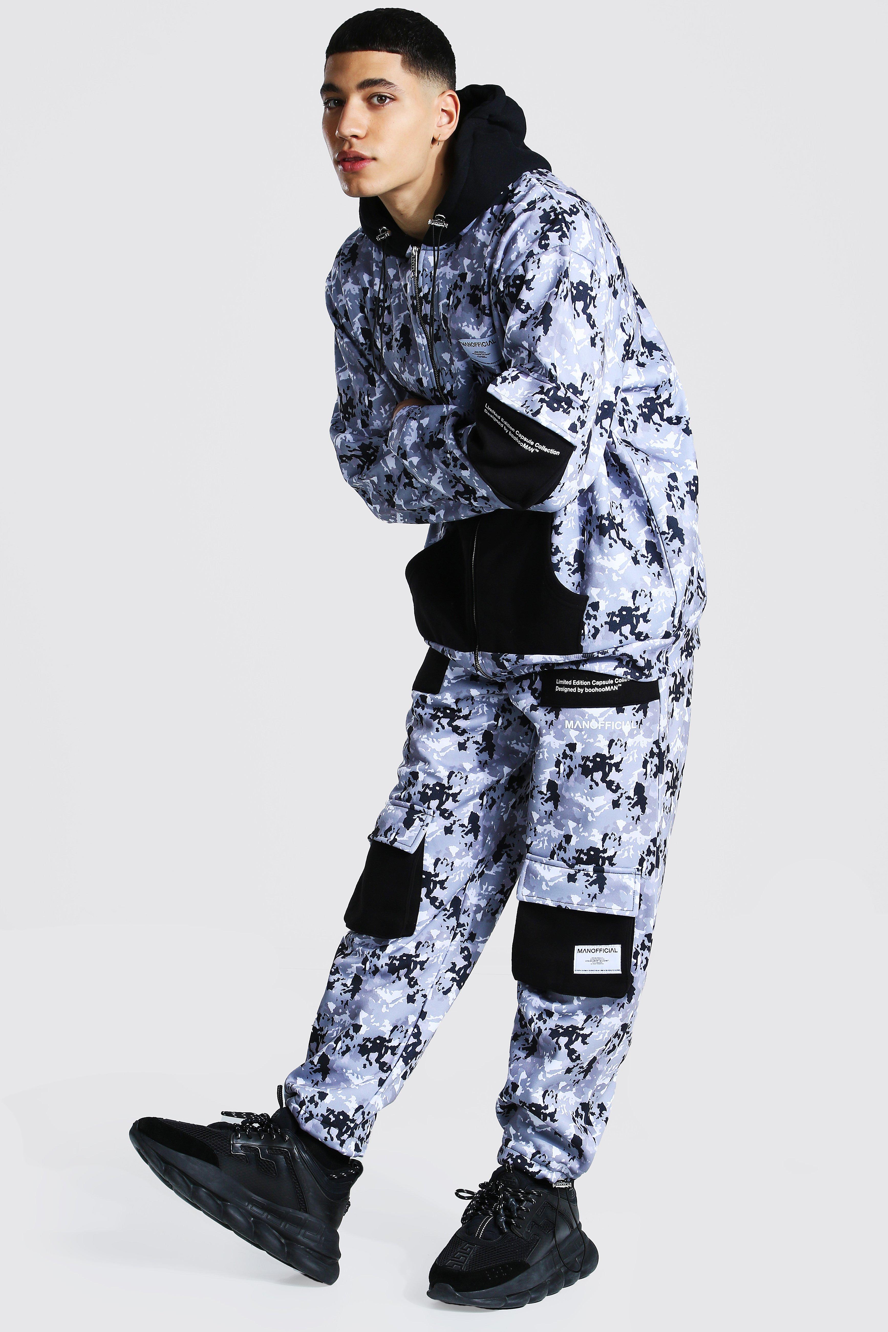 Boohooman sales camo tracksuit