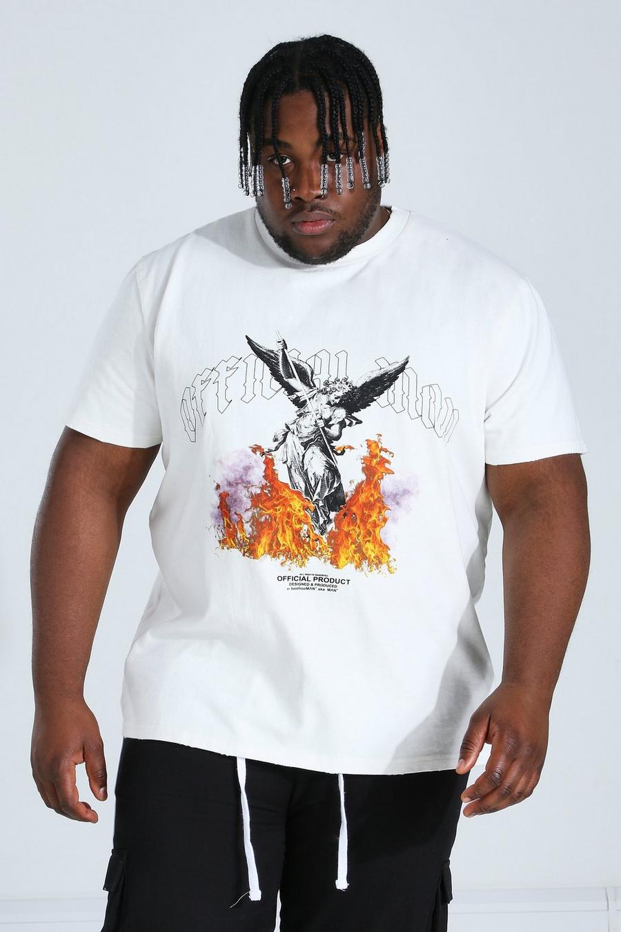 Ecru Plus Size Heavyweight Statue Graphic T-Shirt image number 1