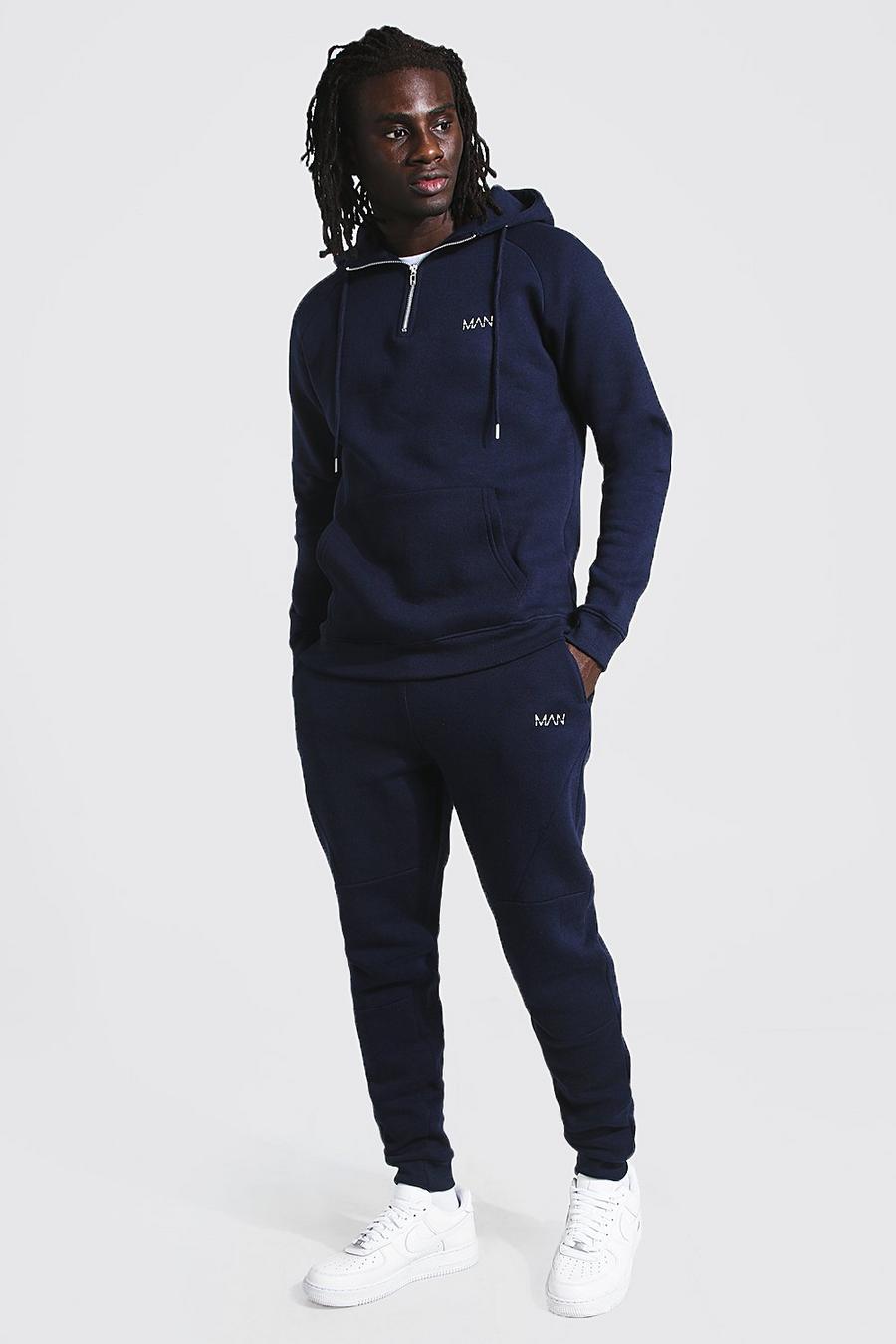 Man Active Tapered 1/4 Zip Tracksuit image number 1