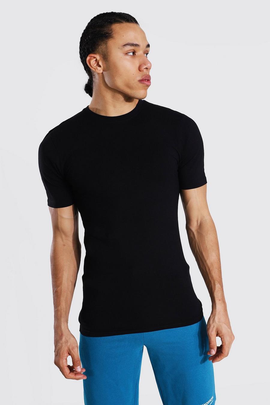 Black Tall Basic Muscle Fit T-Shirt image number 1