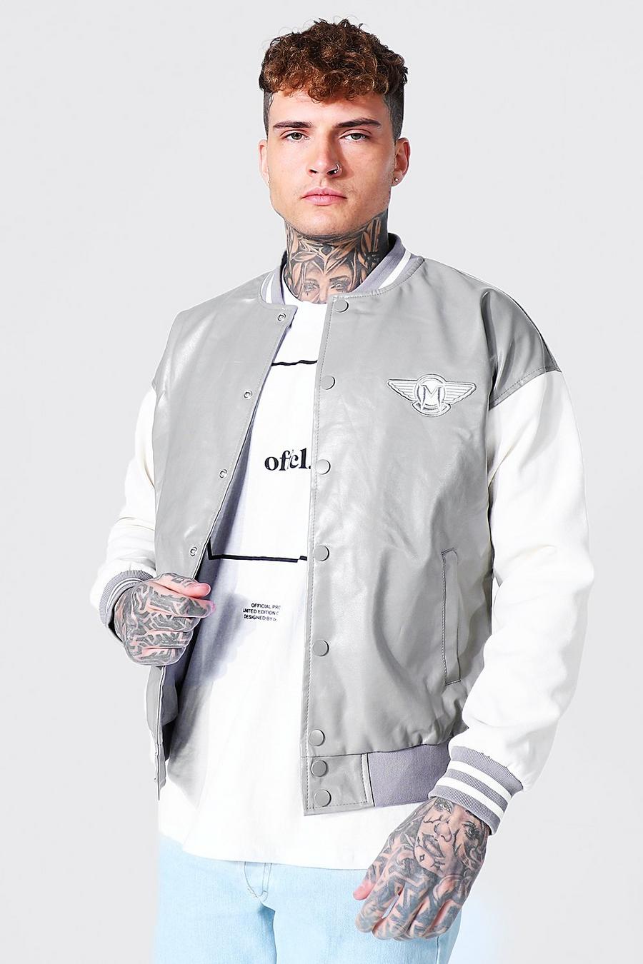 Bomber style université, Grey image number 1