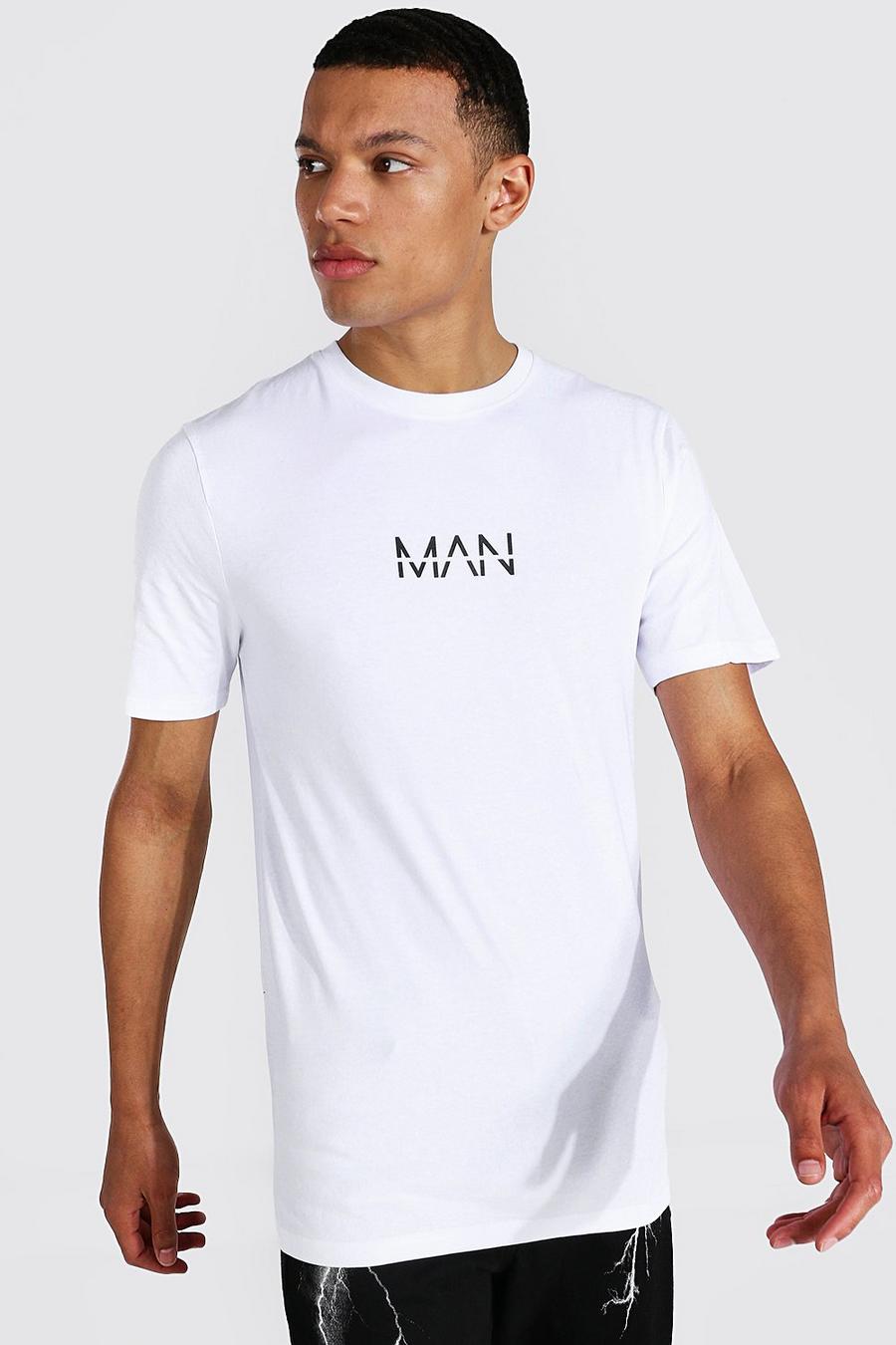 White Tall Muscle Fit Man T-Shirt image number 1