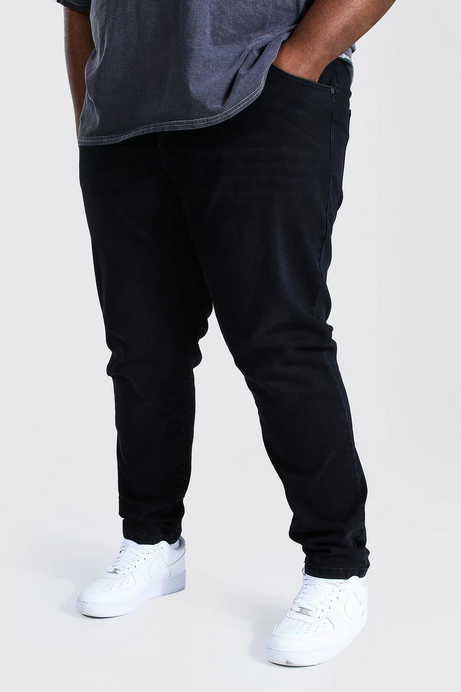 שחור דהוי ג'ינס סקיני נמתח למידות גדולות