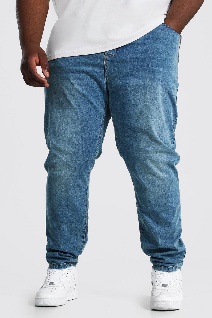 כחול וינטג' ג'ינס סקיני נמתח למידות גדולות image number 1