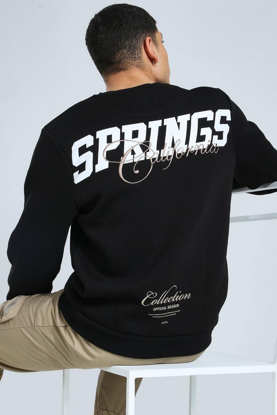 Black "Palm Springs" Sweatshirt med tryck image number 1