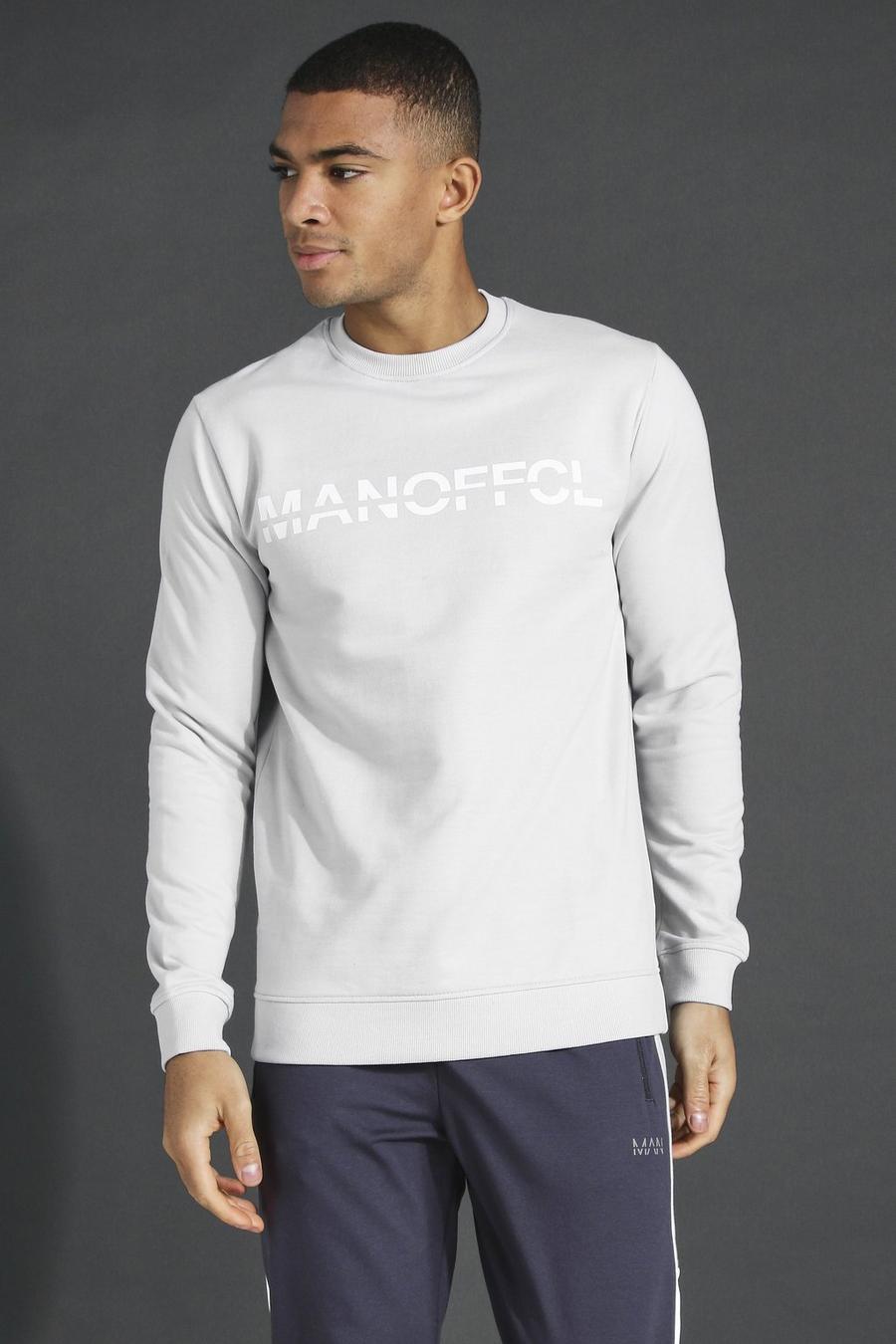 Man Active Sport-Sweatshirt, Grau image number 1